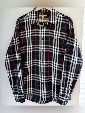 Burberry London Men’s Checkered Button Down Shirt XL